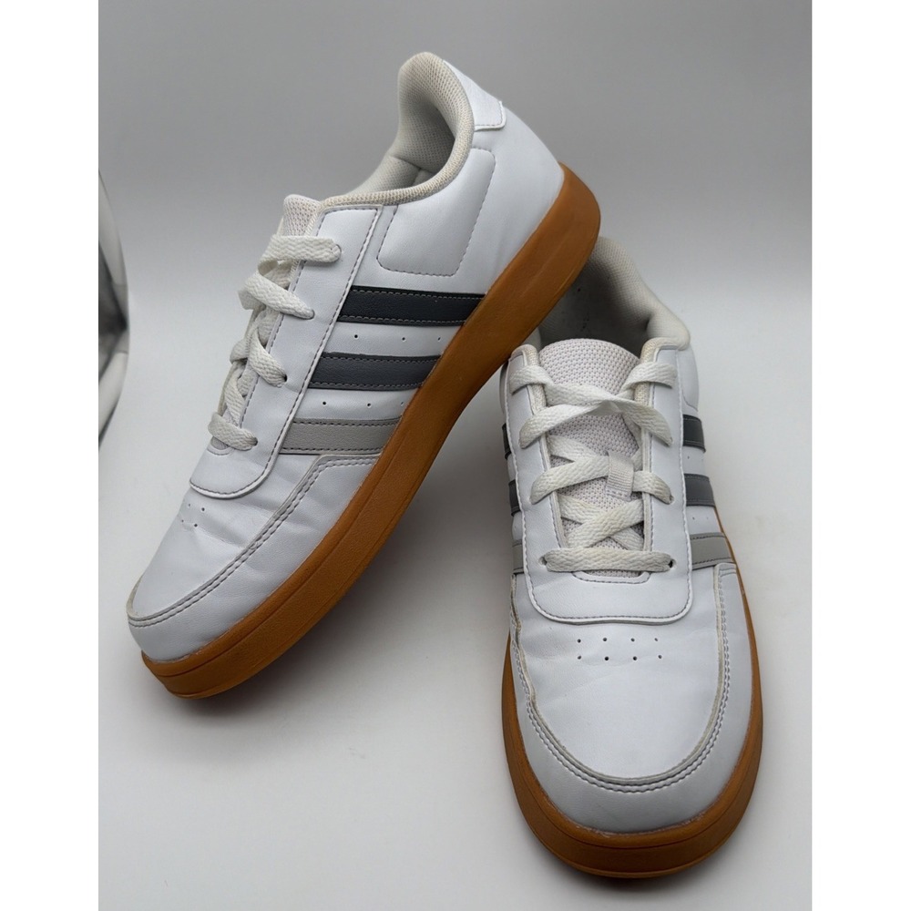 Adidas Breaknet 2.0 K Lifestyle Court Lace Shoes White/gray Womens 7 Blokecore